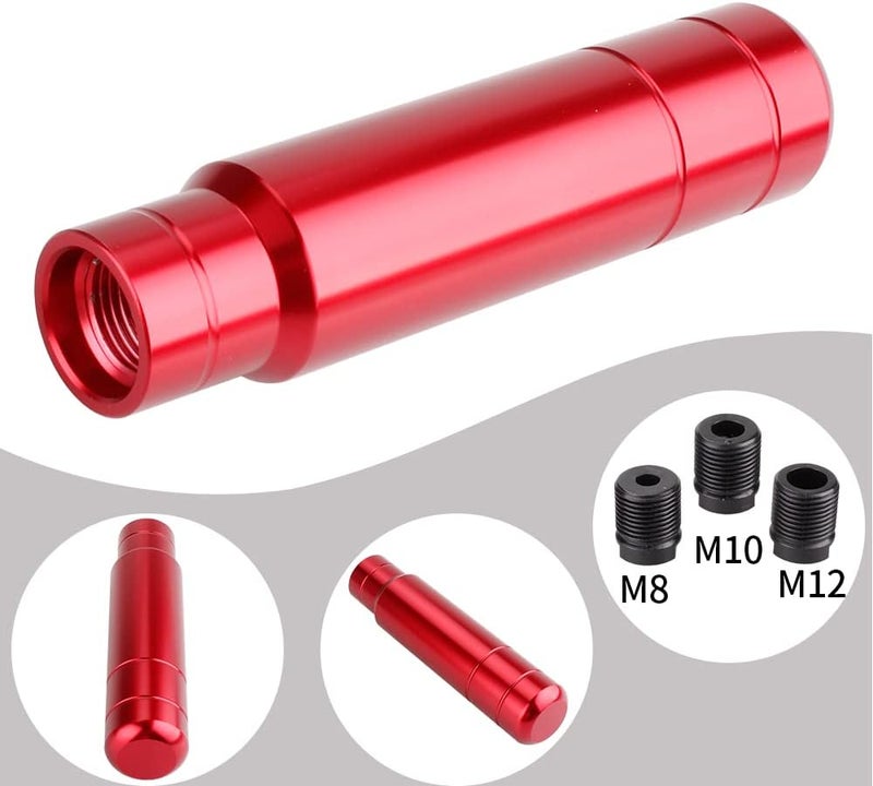 BARTOO Aluminum Alloy Heavy Weighted Shifter Knob, 5" Auto Gear Shift Knob, Car Gear Lever Stick Shifter Handle,with 3 Threaded Adapters M8 M10 M12,Fit Most Automatic Manual Vehicle(Red) - Image 5